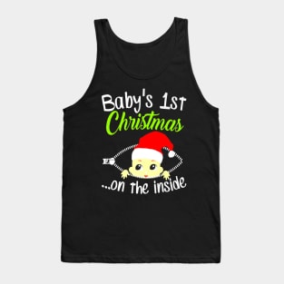 Babys First Christmas Pregnancy Mother Mom Cutes Tank Top